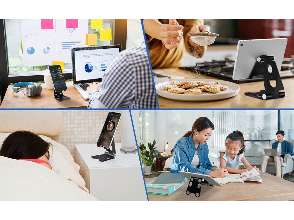 Aluminum Alloy Foldable Mobile & Tablet Stand - Portable & Universal