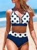 Sommer-Damen-Buntes Halo-gefärbtes bedrucktes Tank-Top-Shorts, zweiteilige Badebekleidung, Schnür-Sexy-Strand-Set, S-5XL