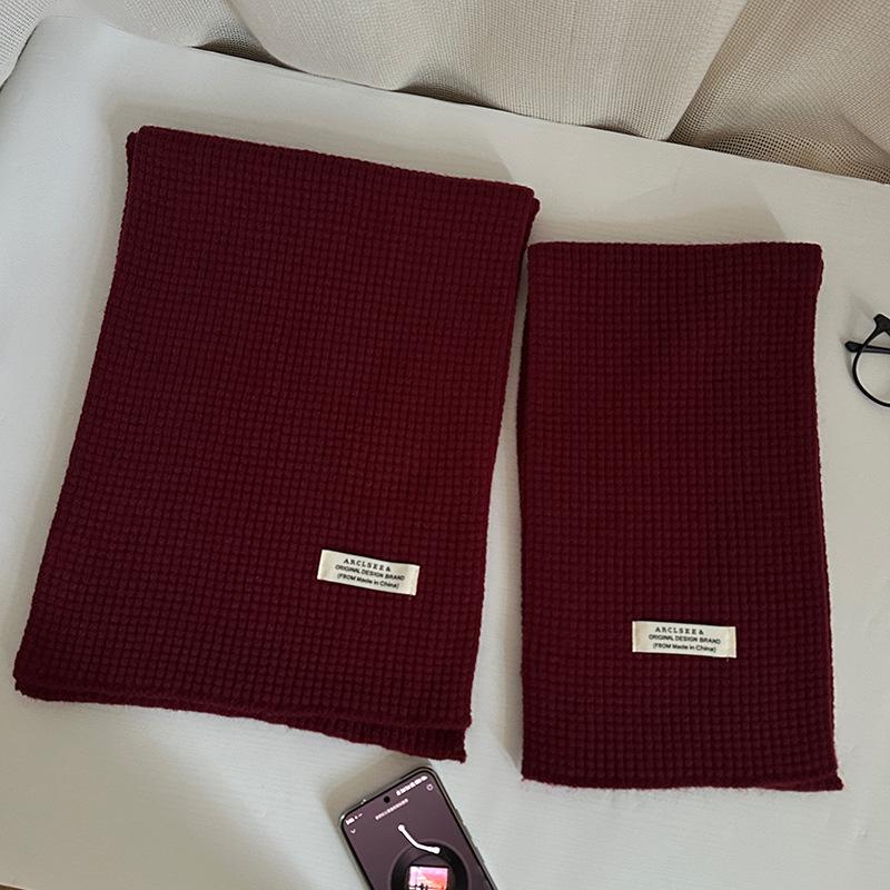 Luochi Knitting Angora Red Faux Cashmere Women s Winter Scarf - Warm Korean Style Neck Warmer Large 170*30cm
