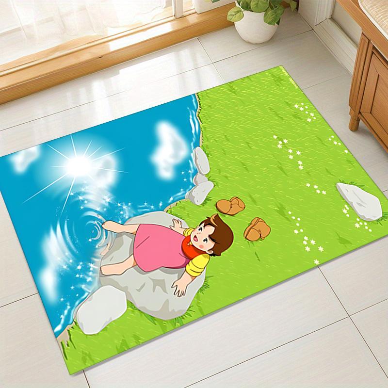 Girl River Carpet For Playroom Bedroom Living Room Sofa Home Decorkids Game Area Rug Nonslip Floor Mat