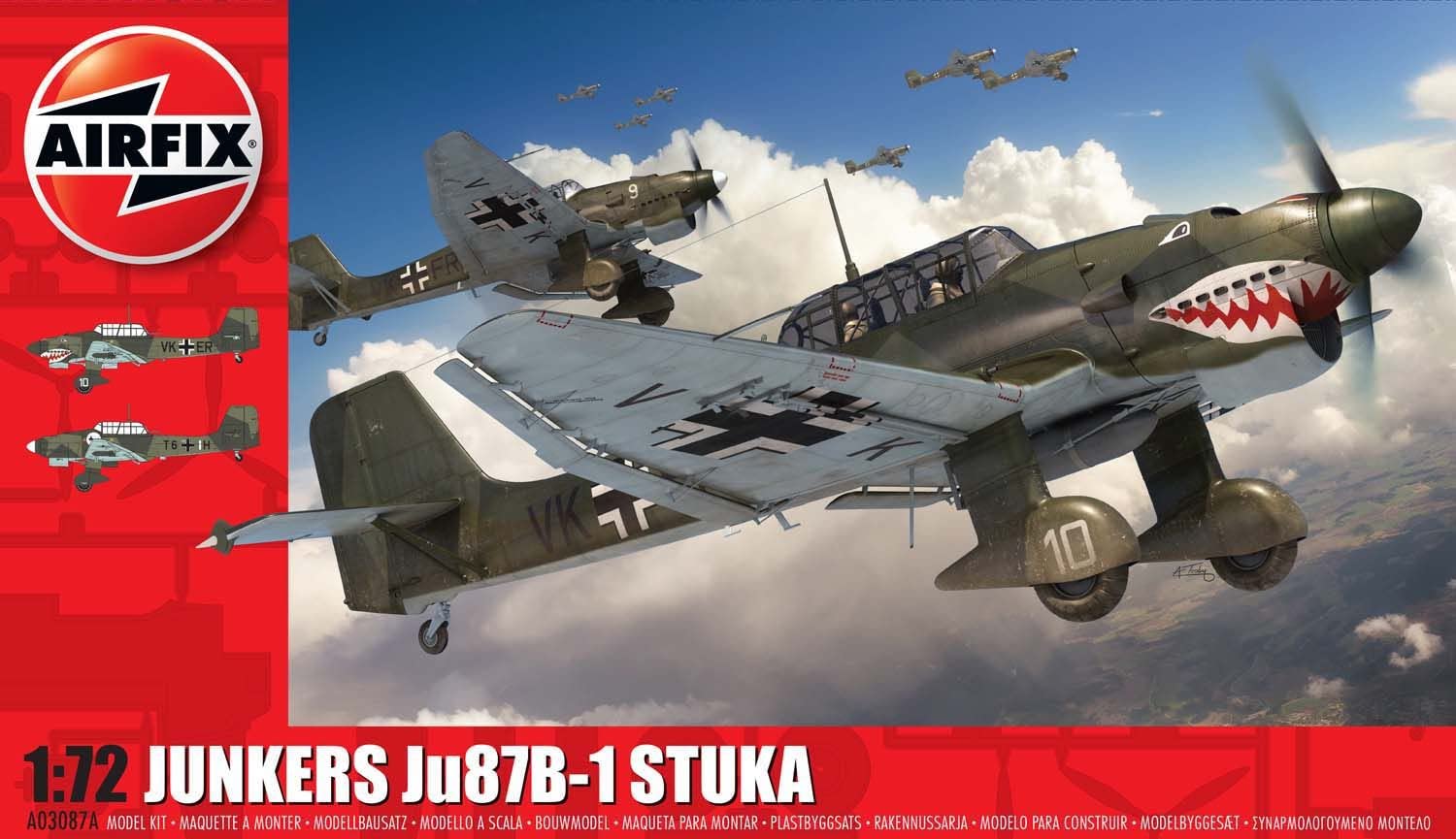 Airfix 1/72 German Air Force Junkers Ju 87 B-1 Stuka Plastic Model Kit X-3087A