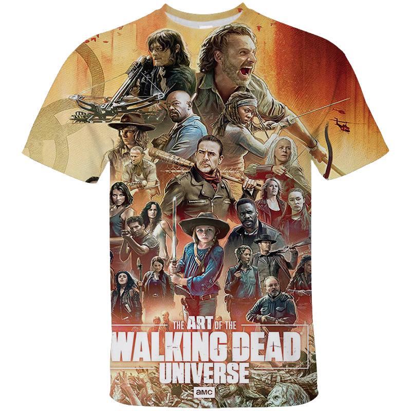 Movie The Walking Dead Graphic T Shirt Men's Clothes Horror 3D Printed Fashion Tees O-Neck T-shirt Harajuku Summer Unisex Tops
