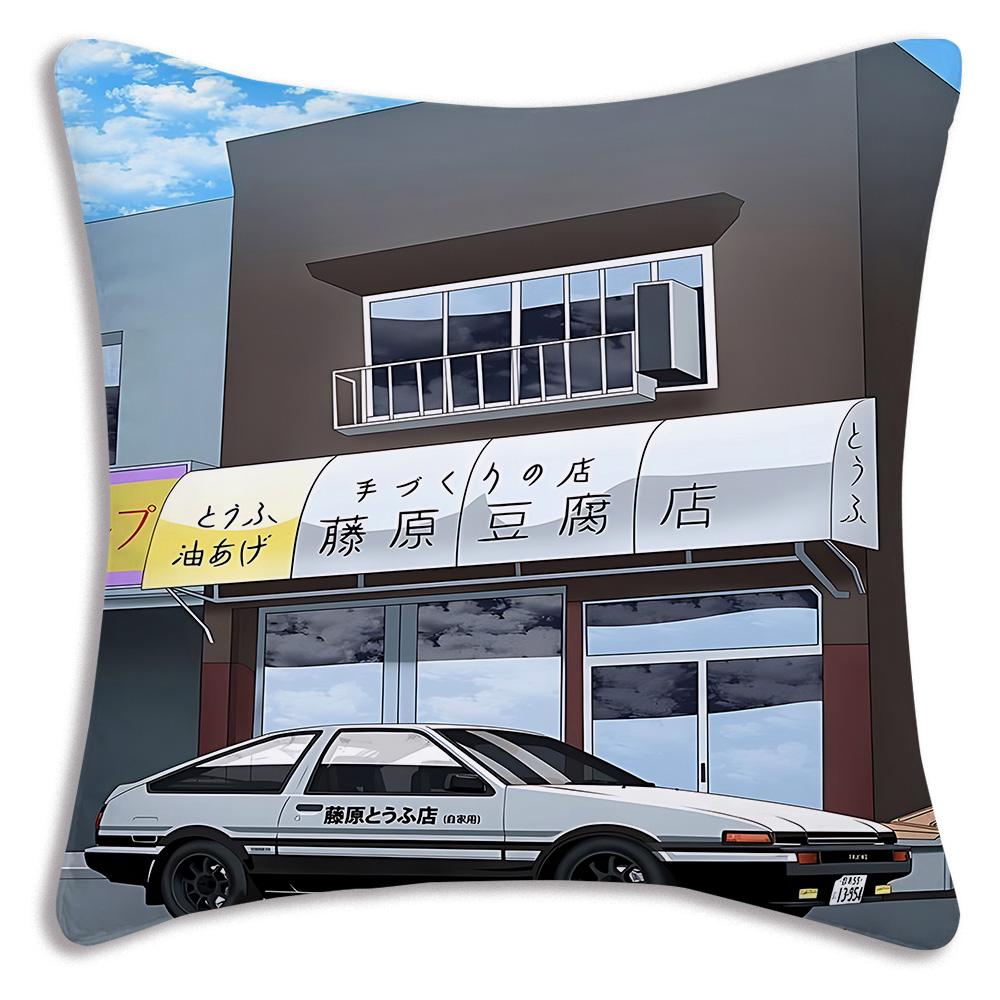 

Аніме про перегони Initial D Наволочки Мультяшні Декоративні для Дивана Домашні Двосторонній Друк Короткий Плюш Мила Наволочка 30cmx30cm