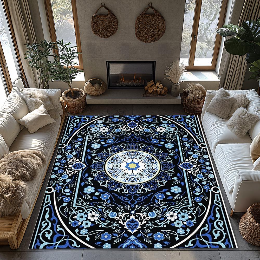 Moroccan Area Rug Vintage Persian Carpet Bohemian Floor Mat Home Decor Living Room Bedroom Non-Slip Washable Floor Covering