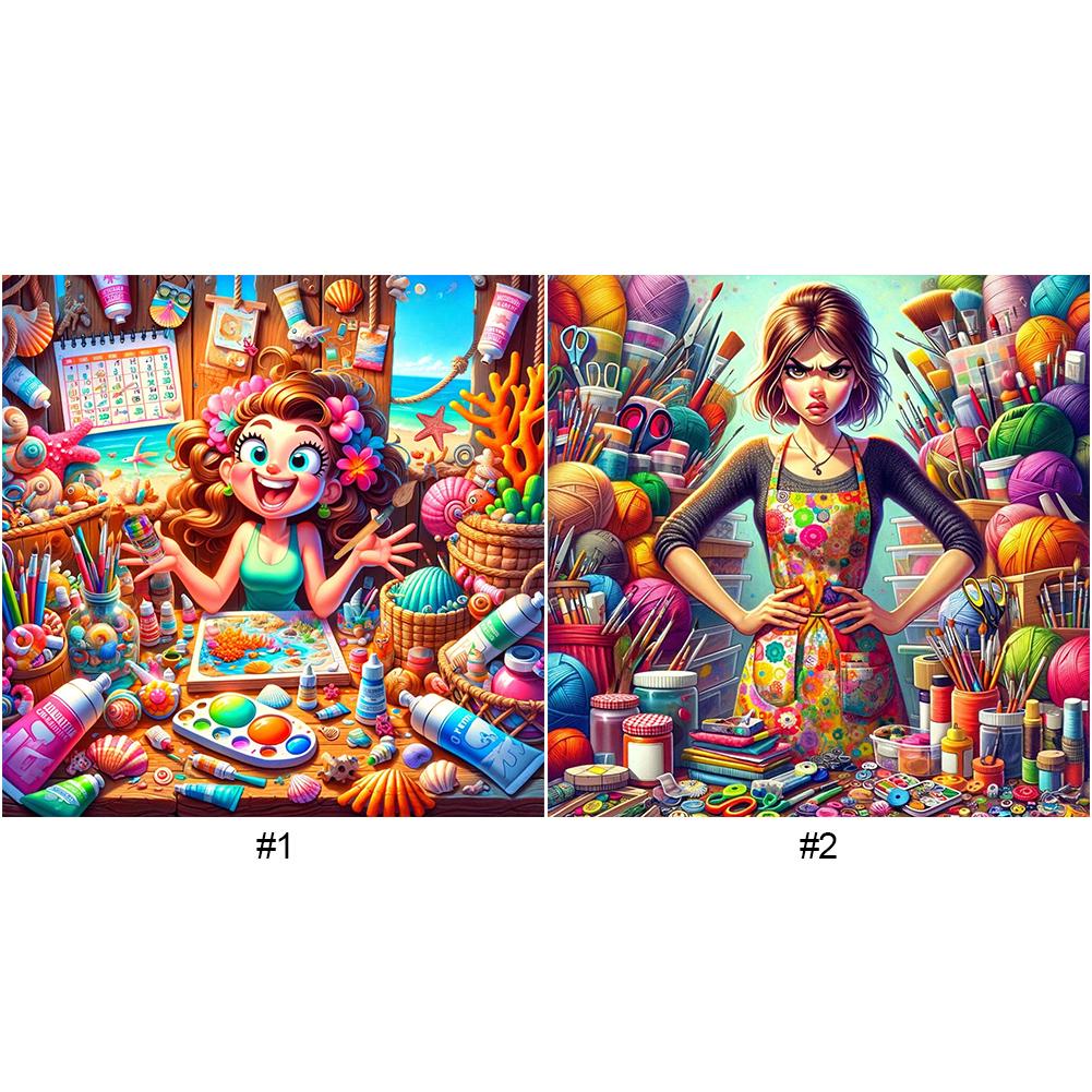 

EY# 5D DIY Full Round Dril Diamond Painting Girl Kit Home Decor Art Craft w3867
