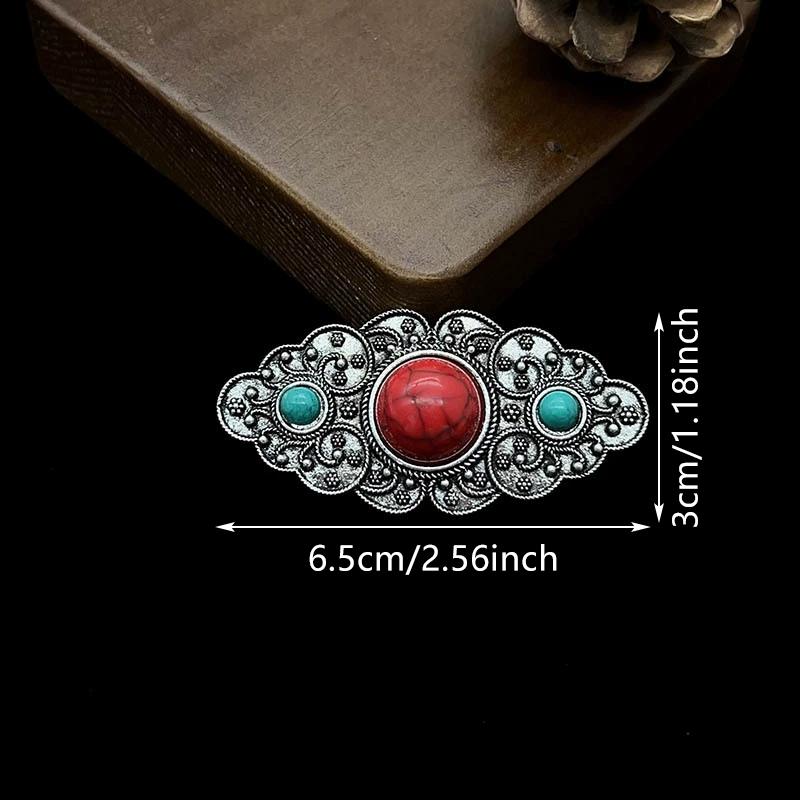 Oval Hollowed Flower Ethnic Style Luxury Temperament Side Duckbill Hair Clips Exquisite Accessories