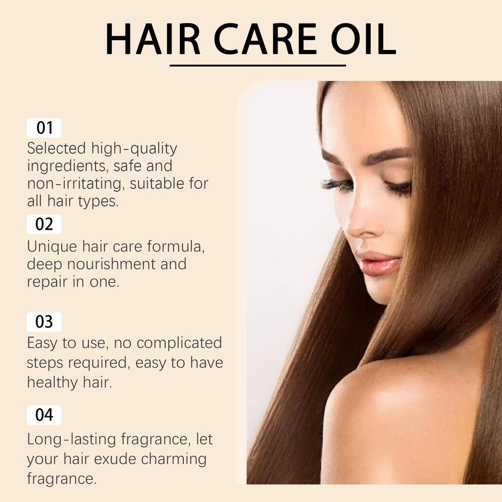 Hair Care Oil Moisturizes, Moisturizes, Brightens Hair Care Reduces Frizz, Softens And Hides Hair ,Red Elegant Perfume Strengthens Repair60ml