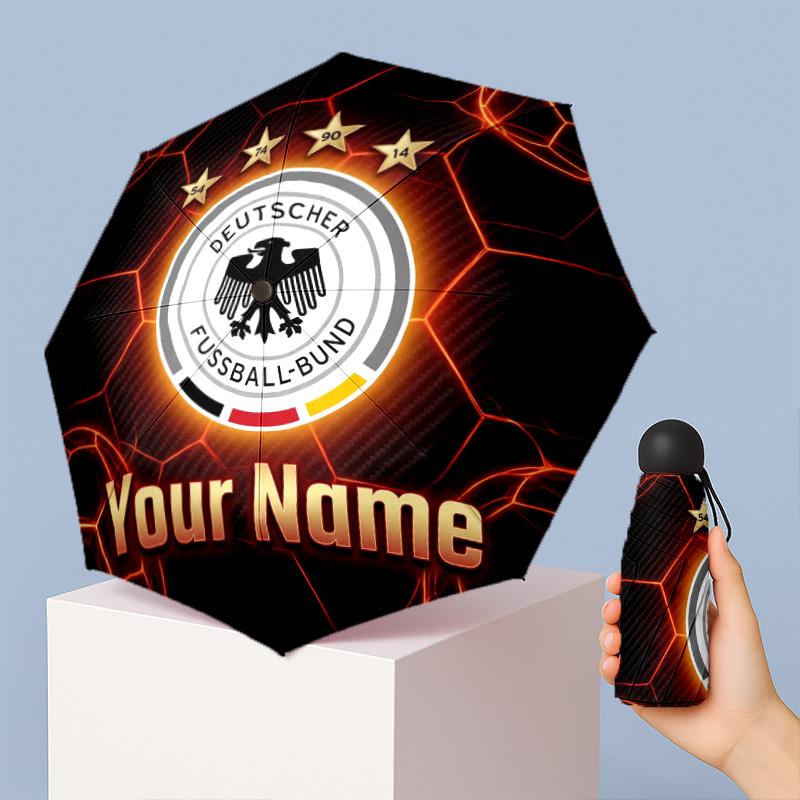 Germany national football team Manual Five Fold 8 Rib Umbrella Support Custom Text, Lightweight Travel Umbrella