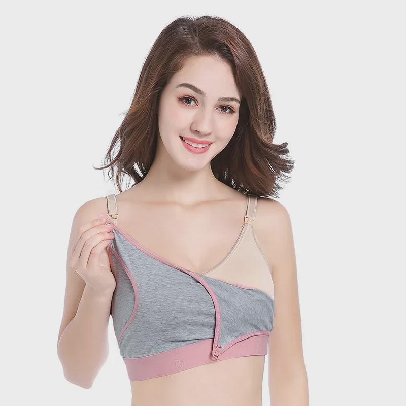 Maternity Hands-Free Nursing Bra, Wire-Free Full Cup for Breastfeeding