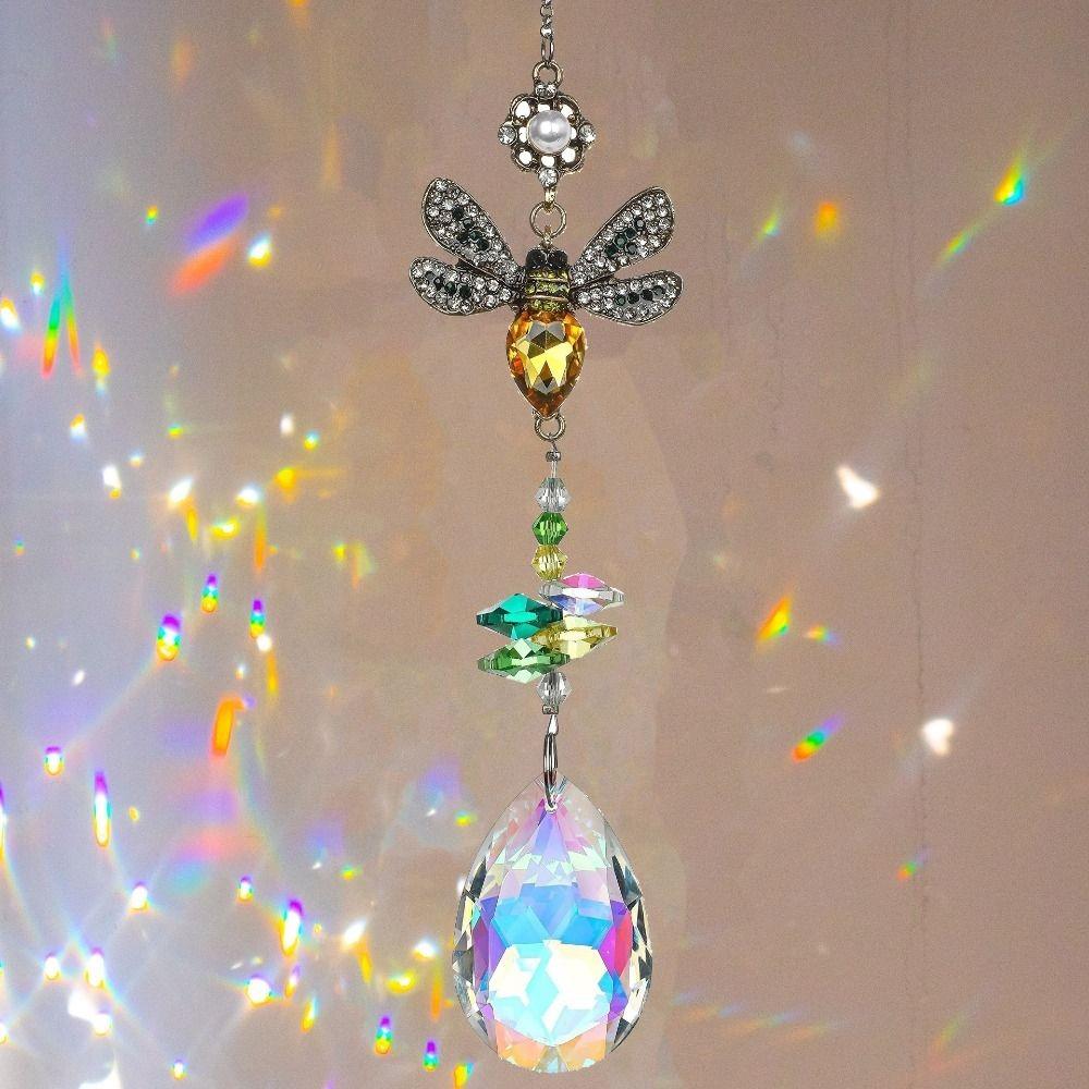 

Hanging Animal Shape Wind Chimes Crystal Wind Spinner Light Collection Pendant Door Bee