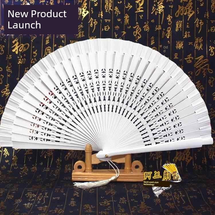Double-Sided Easy-Open Folding Fan, Group Performance Fan, Retro Fan for Show, Dancing, Bright Red Model Dance Fan, Chinese Style