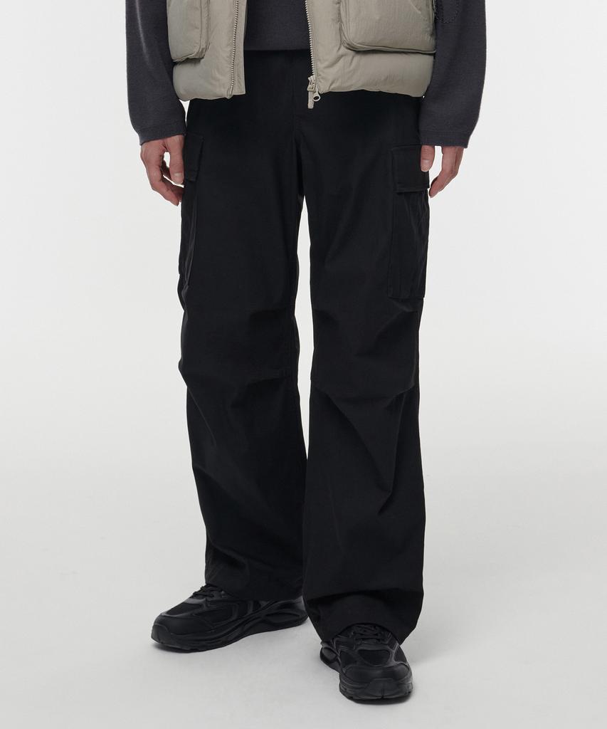 MUSINSA STANDARD Cotton Parachute Cargo Pants [Black]