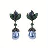1Pair Fashion Vintage Style Flower Faux Pearl Decor Earrings, Banquet Party Ear Jewelry, Gift For Friend