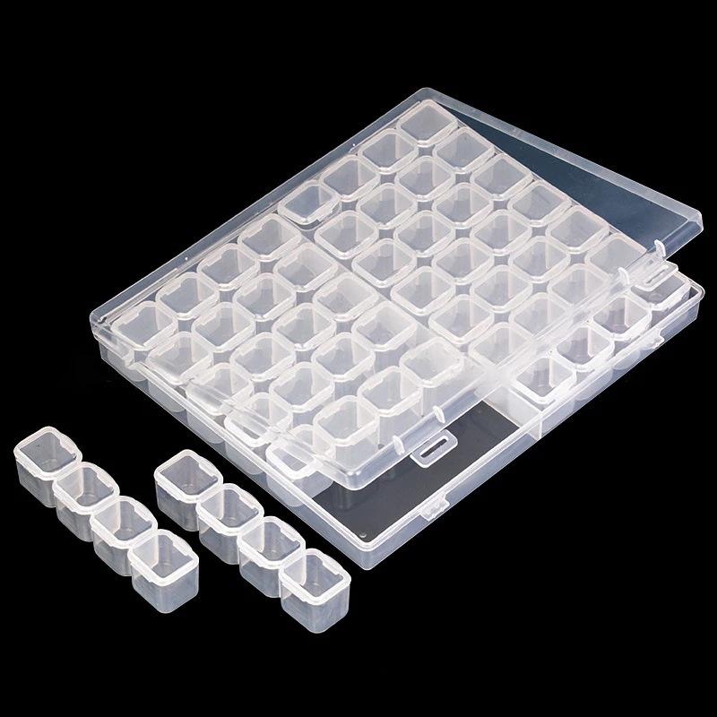 28/56 Grids Jewelry Storage Box Portable Earrings Ring Plastic Boxes DIY Diamond Painting Nail Art Beaded Container Organizers.