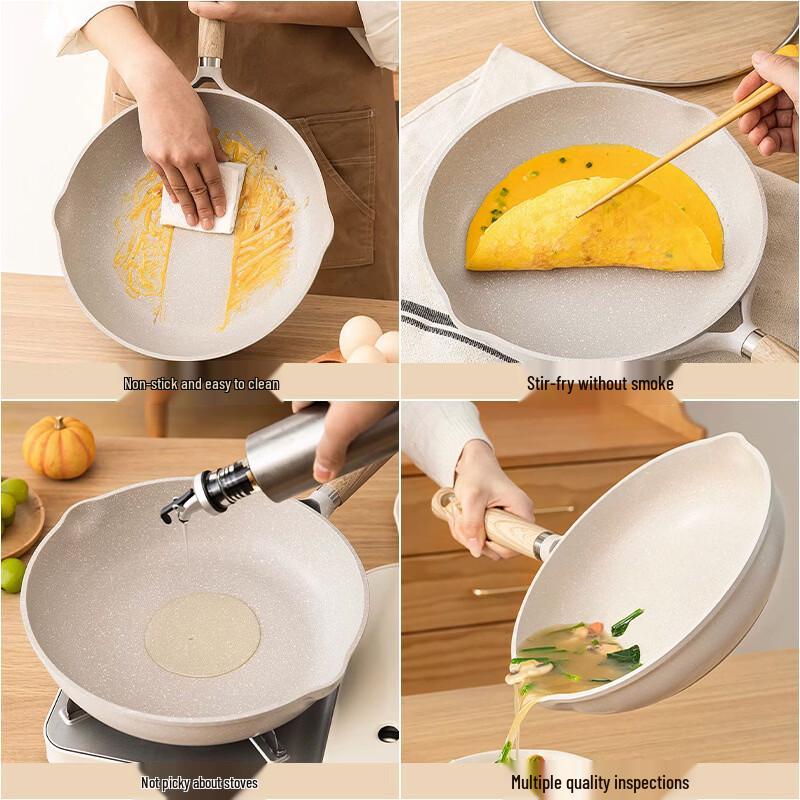 Zhi Shi 24cm Maifan Stone Non-stick Wok Set