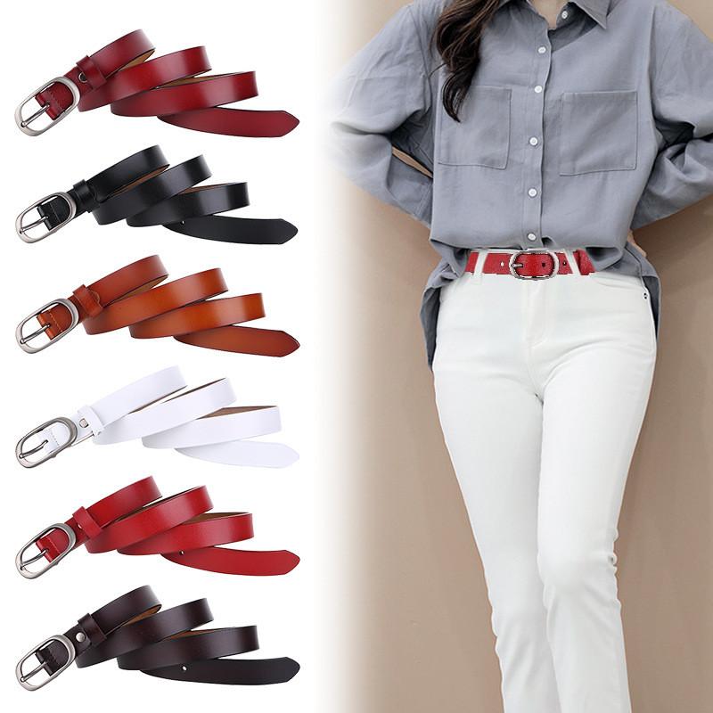 Elliptical Alloy Buckle Leather Women Belt For Fashion Casual Office Gift Use