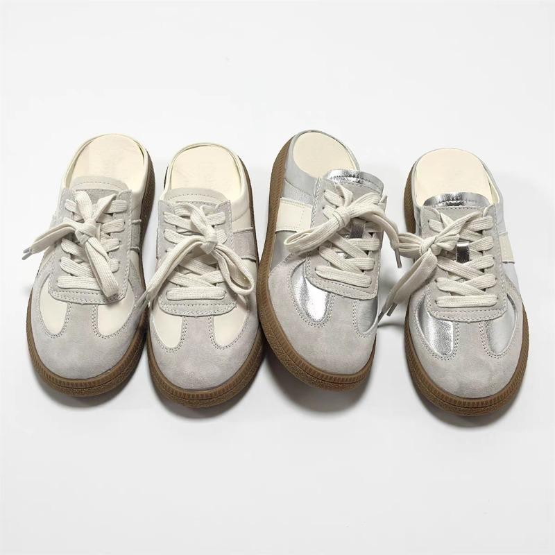 Silver Baotou Half Slippers Women's Summer Wear One Pedal Lazy Little White Casual Flat Sandals