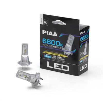 PIAA LEH215 LED Type Standard 12V Vehicle Inspection Pack of 2 Headlight/Fog Lamps, 6600K, Controller-less - Series, 14W, 2600lm, H7, 3-Year Warranty,