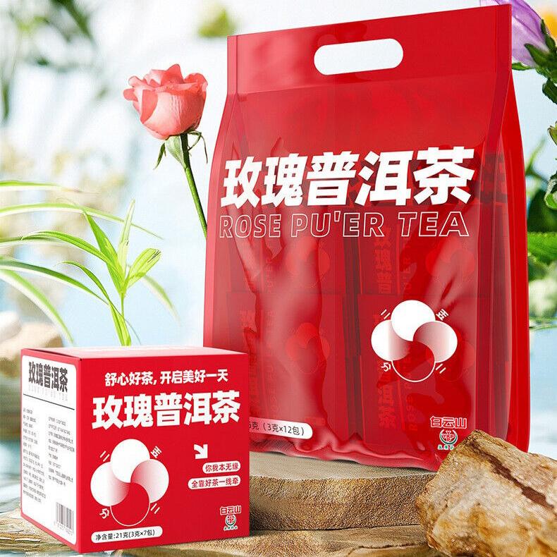 

Чай пуэр «Baiyun Mountain Rose» в свадебной коробке, сувенир «Happy Tea», новый 36G (3g * 12 packs) bag