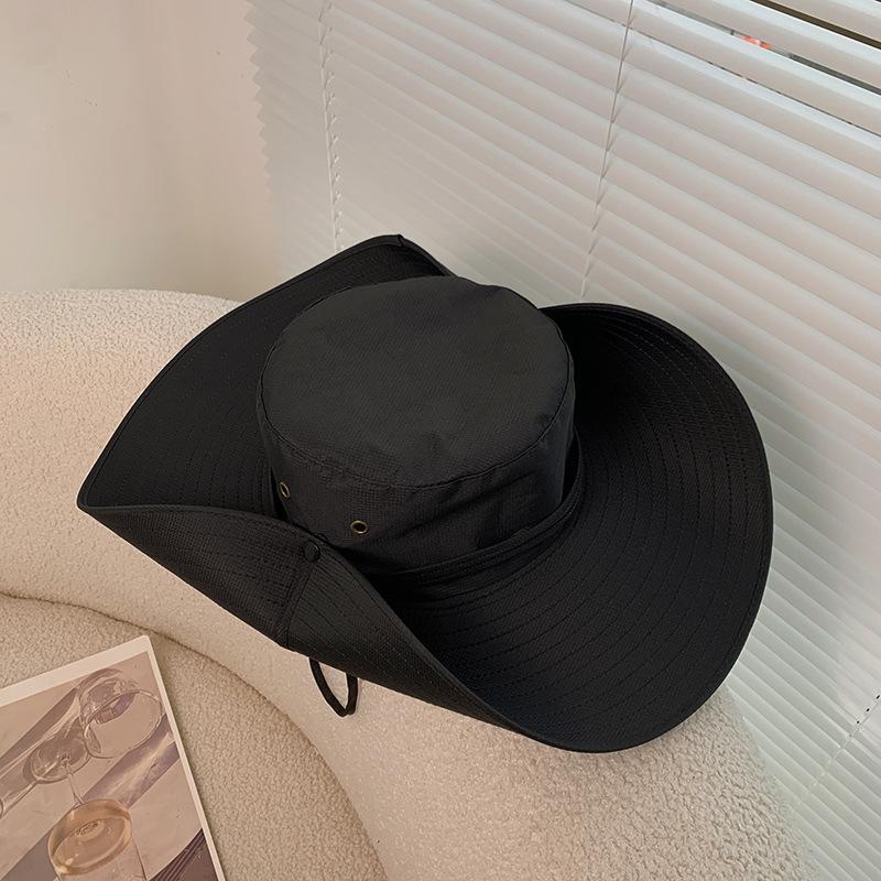 Vintage Eaves Mountaineering Hat Women's Summer Outdoor Camping Visor Western Cowboy Hat Simple Sun Protection Fisherman Hat