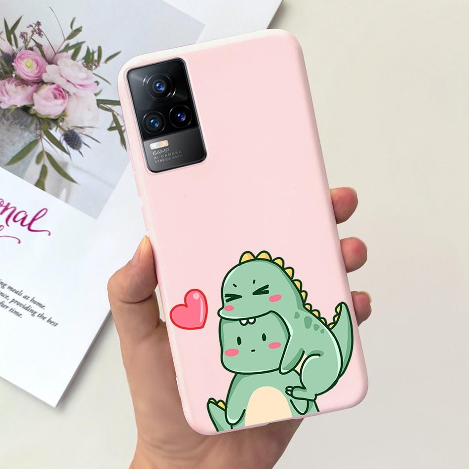 For Vivo V21e Case Vivo V21E 4G V 21E V2061 Lovely Cartoon Candy Color Soft Silicone TPU Phone Back Cover