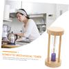 Lurrose Wooden Hourglass, Tabletop Clock, Kitchen Timer, Classroom Hourglass, 3-Minute Sand Timer, Kids Sand Timer, Office Decor, Ornament, Gift, Cook
