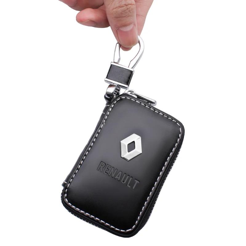 

Hub Caps For Renault Koleos Clio Laguna 2 Megane 2 3 Duster Logan Leather Key Wallet Car Key Bag Multi Function Key Case Auto Ac