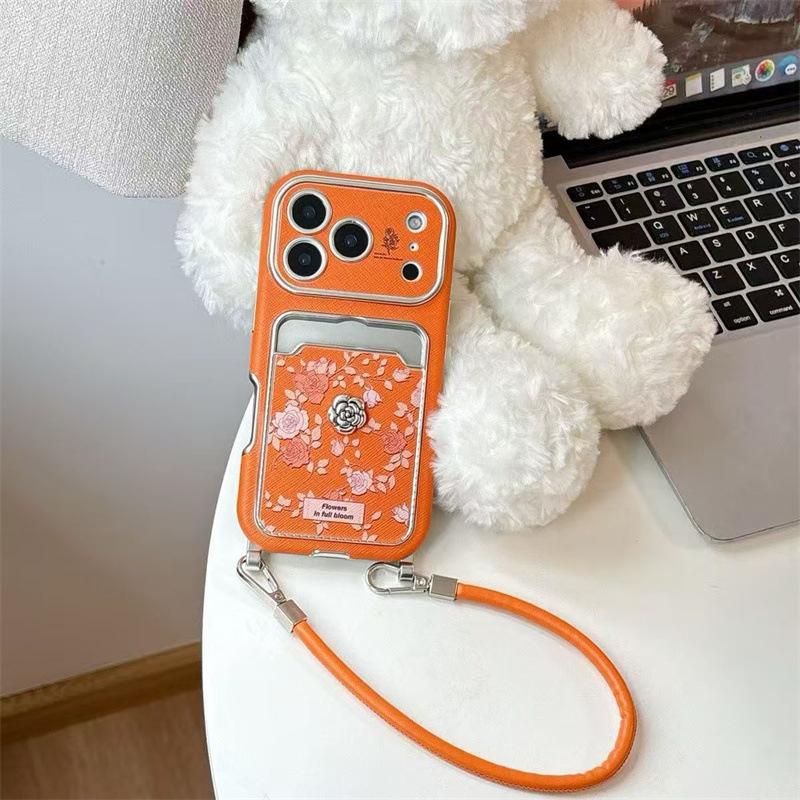

Mirror card bag is suitable for iPhone17Pro mobile phone case, Apple 16Pro large window 15Pro lanyard 14Pro. 14pro max【 6.7inch 】