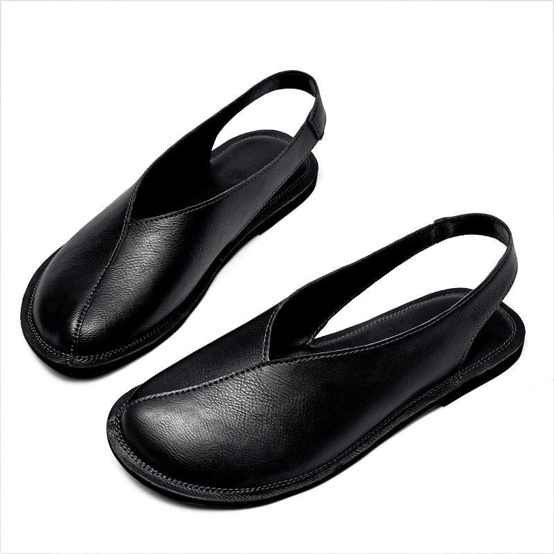 Fashion Stylish Men's Premium Leather Sandals Handmade Slip-On Slippers Comfortable Outdoor Beach Shoes Fast Delivery Man Summer Shoes