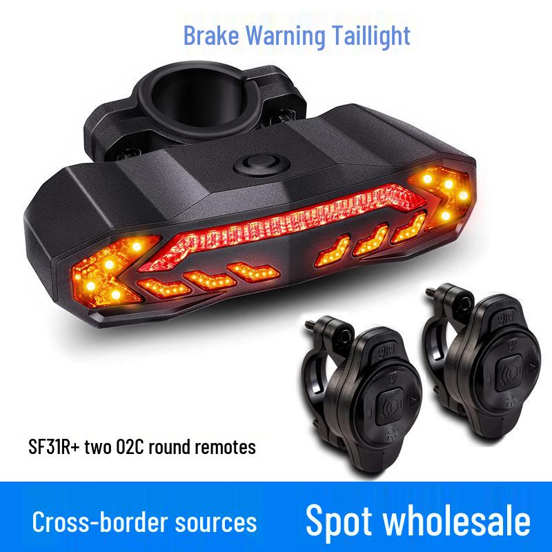 Smart Induction Wireless Bicycle Tail Light with Dual Remote Control, Waterproof, Rechargeable, and Anti-theft Alarm