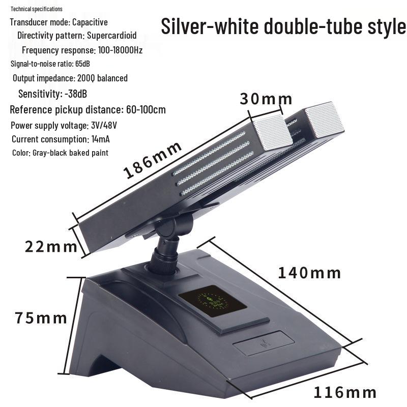 Wired Gooseneck Podium Microphone for Classroom & Lecture, 48V Professional Condenser