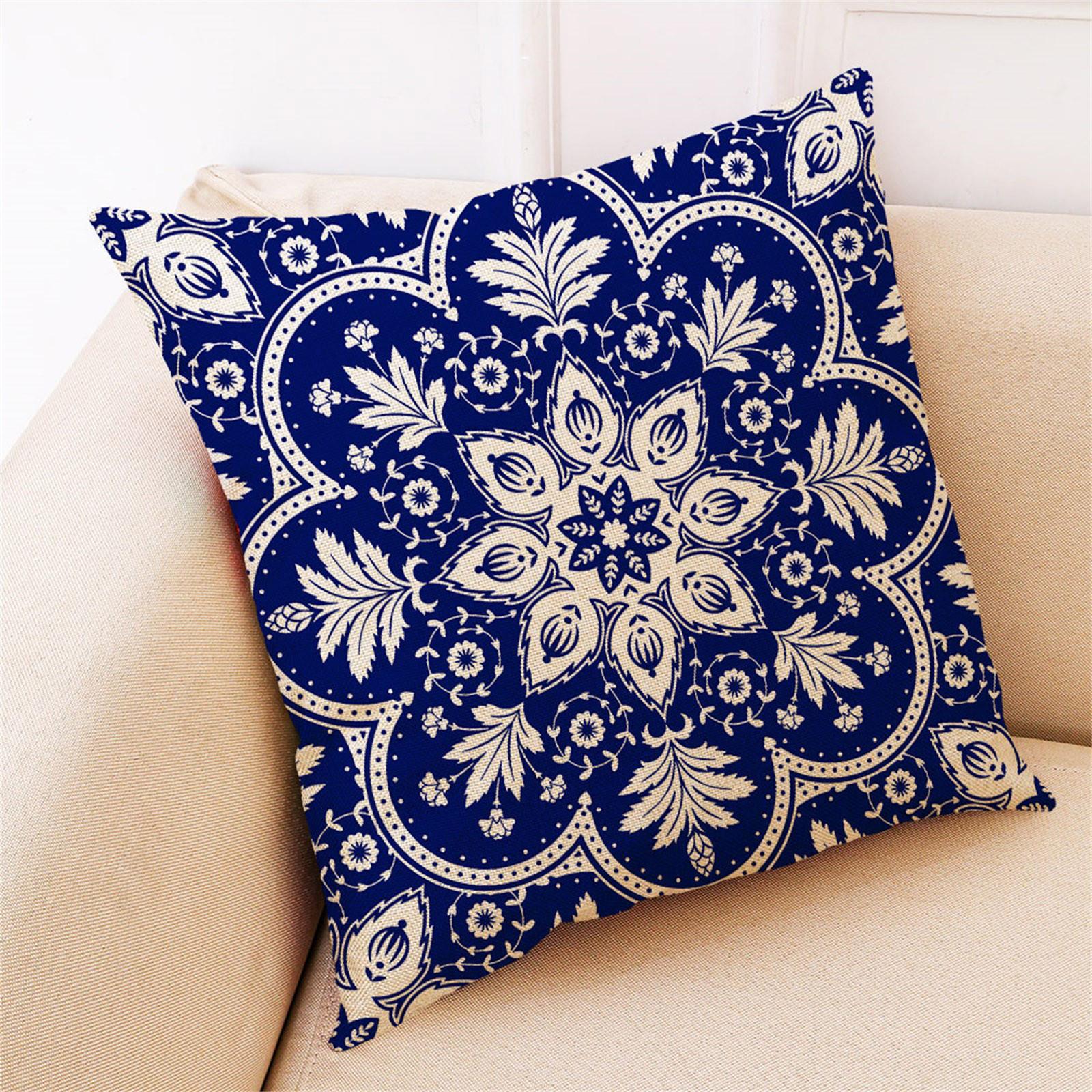 

Happy Holidays Linen Multi Pattern Cover Sofa Cushion Cover Home Decor