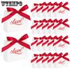 WTEMPO Wedding Valentine's Day Ribbon Bow Gift Bags Printed DIY Foldable Festive Presents Packaging Boxes for Storing and Gifting Delicate Items