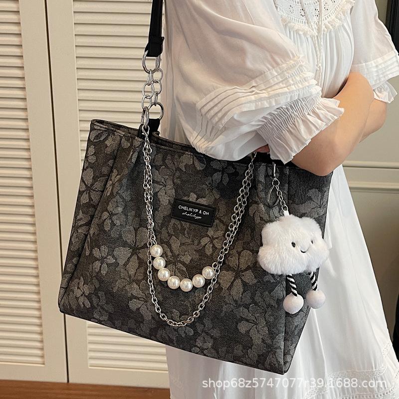 Simple New Large-capacity Bag Women's 2025 Fashion Casual Retro Niche Commuter Shoulder Bag Foreign Tote Bag