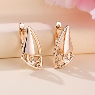 Vintage Geometric Earrings Luxury Gold Color Women's Daily Party Wedding Trendy Exquisite Jewelry