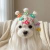 32 pièces 3,5 cm Taille Nœud pour Poils de Chien Forme Tournesol Pince BB pour Animaux Accessoire Doux pour Poils de Chien Décoration pour Animaux