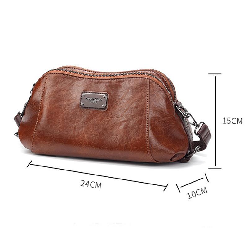 Retro Fashion Women's Leather Bags Compact One-shoulder Messenger Meniscus Bags Classic and Versatile Messenger Bag