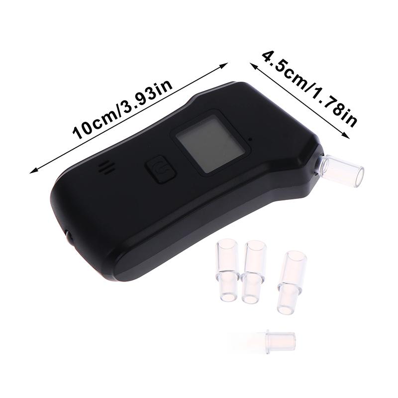 Digital Lcd Breath Alcohol Tester Portable Breathalyzer Detector For Drunk Driving Test With 5 Replaceable Mouthpieces