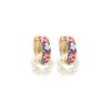 Vintage Multicolor Enamel Flower Round Hoop Earrings Boho Gold Color Circle Round Earrings Statement Jewelry Gifts for Women
