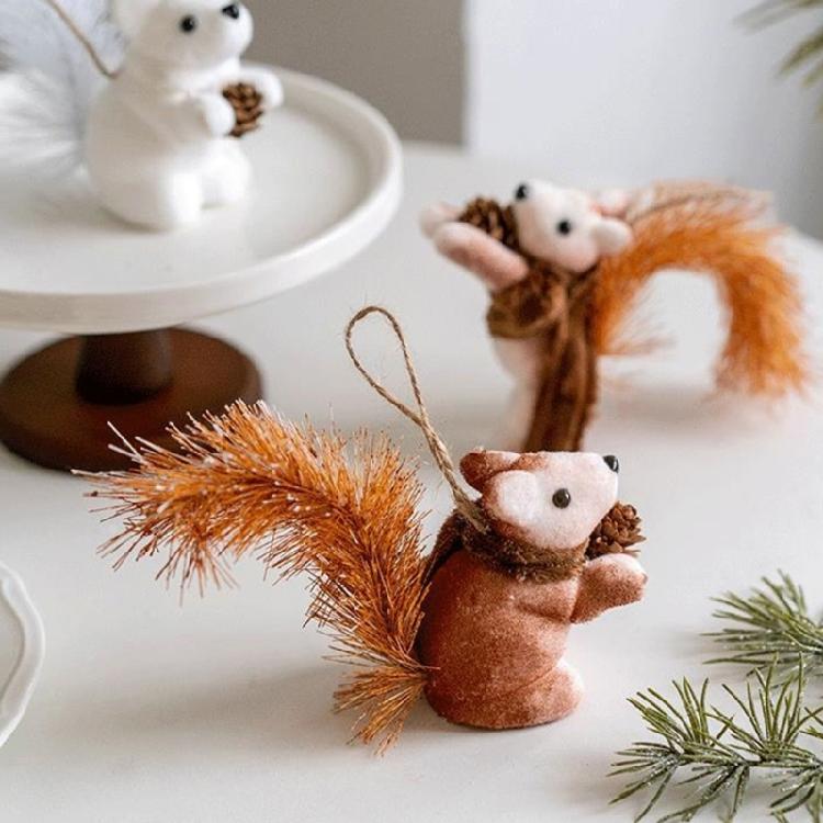 Durable Foam Christmas Squirrel Ornament Party Hanging Decoration For Homes Office Party Holiday Decorative Accent