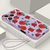 Cartoon Daisies Flower Pattern Lanyard Case For iPhone 17 Pro Max iPhone 16 15 14 13 Pro Max 11 16E 17E Soft Silicone Phone Back Cover