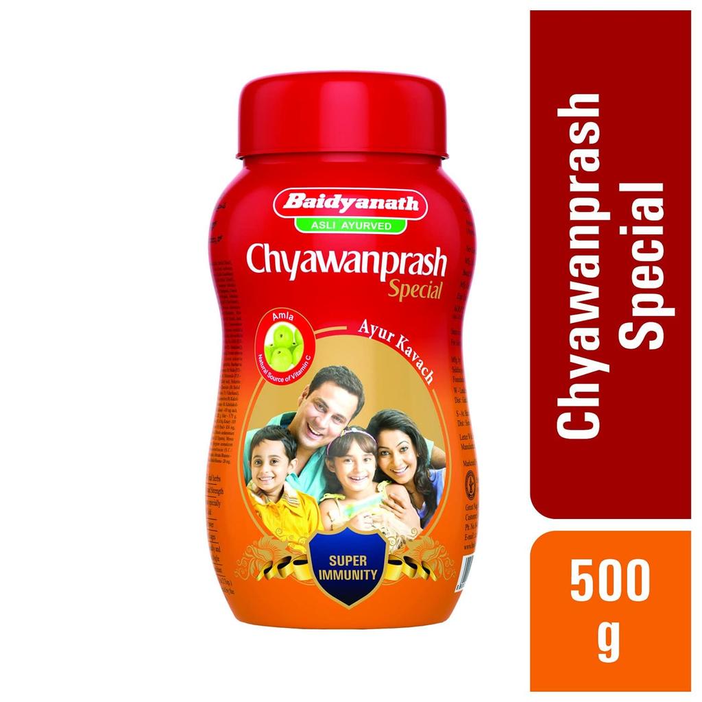 Baidyanath Asli Ayurved Chyawanprash Special 500 g X Pack of 2 Natural Immunity Booster Herbal Energy Stamina