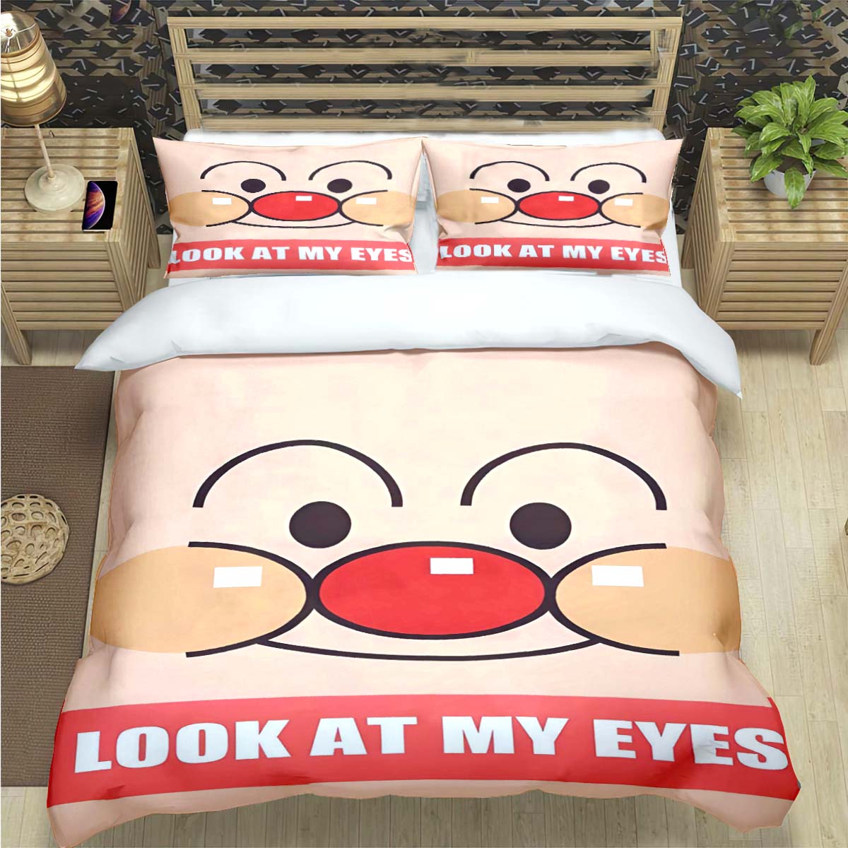 

Fashion Kawai Carton A-Anpan Print Beding Sets Bed Suplies Set Soft Duvet Cover Bed Warm Comforter Set Beding Set Premium Adorable Lovely Gift 100*200cm Single