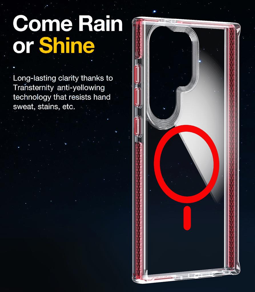 Fashion Clear Strong Magnetic MagSafe Phone Case for Samsung Galaxy S24 Ultra S24 Plus Color Bezel Protection Shockproof  Cover