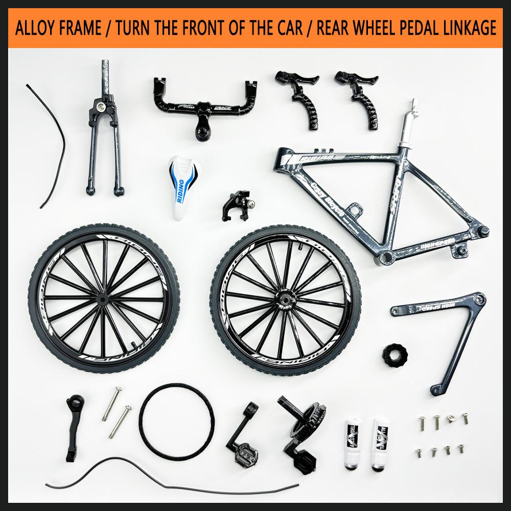 1:8 DIY Allloy Sykkelmodell Støpt Metall Finger Fjell Montering Sykler Simulasjon Samling Gaver Leker for gutter