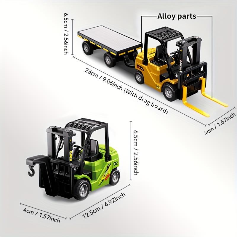 1:64 Scale Mini Remote Control Forklift Crane Set Simulation Model Alloy Body Remote-Controlled Lifting Includes APP-Compatible Mobile Control