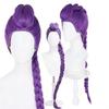 Wig Cosplay Kids, Long Clip-On Purple Braided Wig for Women, Ponytail Wig for Halloween Cosplay Costume (Rumi-purple)