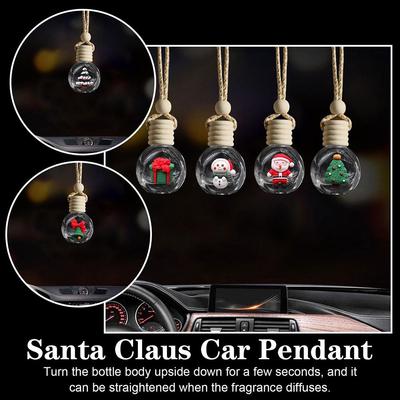 10ML Santa Claus Car Perfume Pendant Aromatherapy Christmas Glass Bottle Bottle Refill Ornaments Gift Diffuser Empty Perfum Y5S7