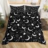 Spooky Dark Bats Duvet Cover Halloween Decoration Glitter Stars Moon Galaxy Bedding Set Cartoon Bat Gothic Comforter Cover Queen