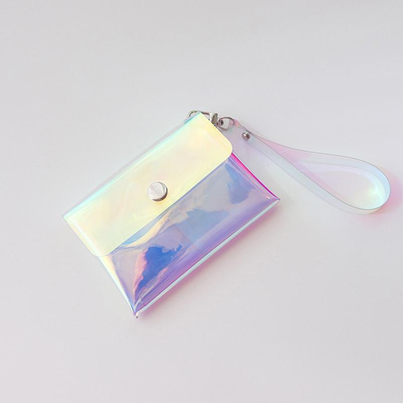 Fashion Transparent Waterproof Pvc Women Men Credit Card Id Card Storage Bag Mini Wallet Girls Coin Purse